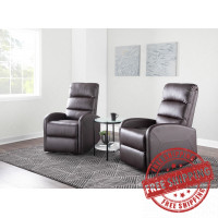 Lumisource RCL-DORMI BN Dormi Contemporary Recliner Chair in Brown Faux Leather
